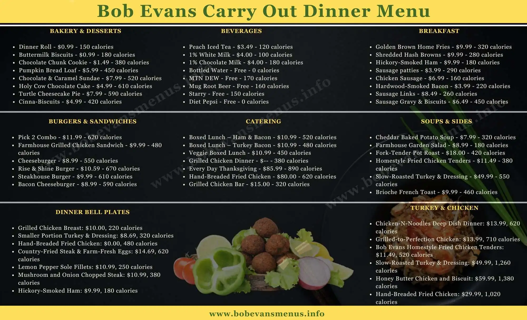 Bob Evans Carry Out Dinner Menu